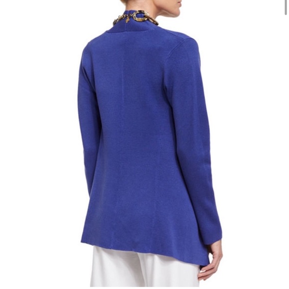 EILEEN FISHER Silk Interlock Cascade Jacket - Iris Purple Petite Small Sweater - Picture 3 of 9